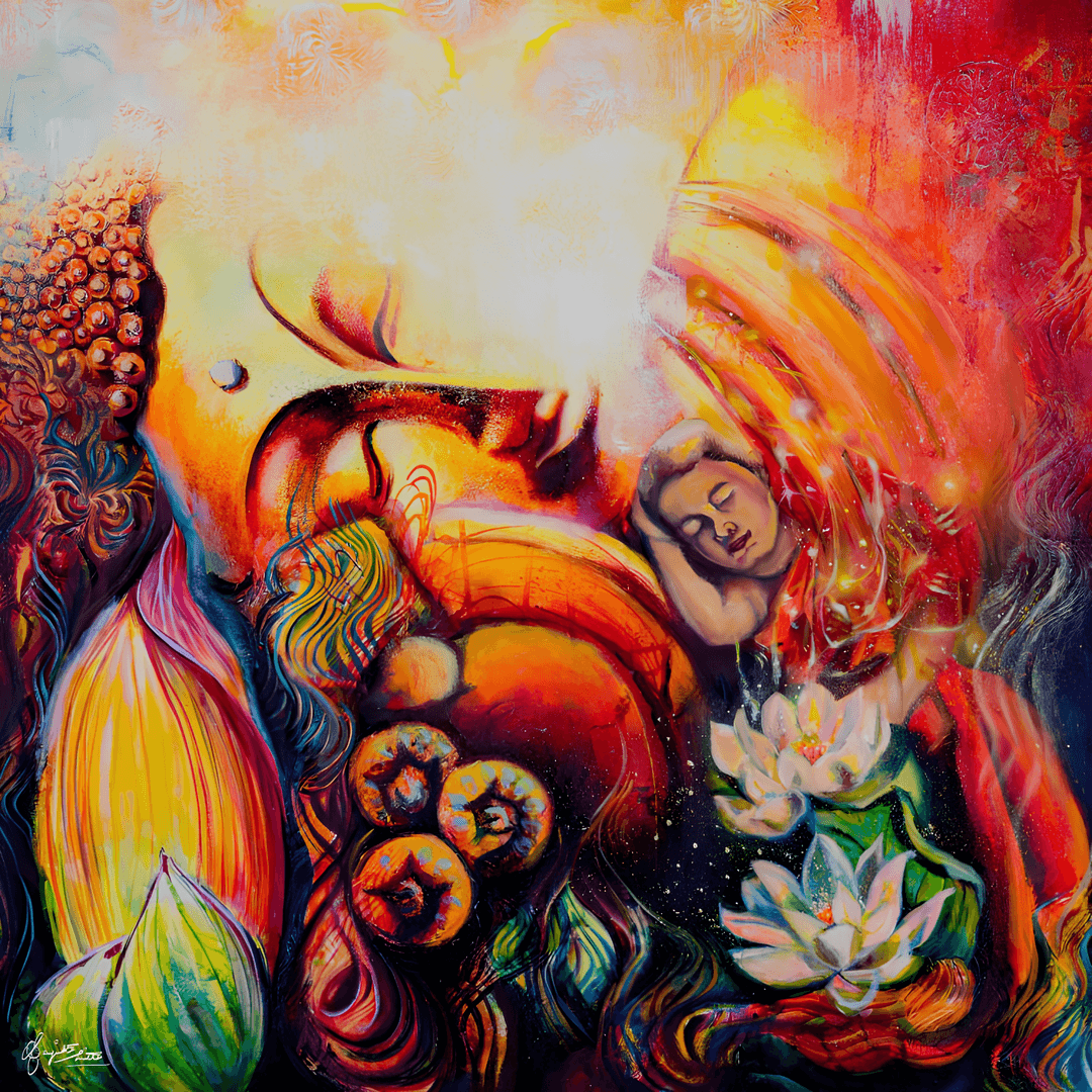 Tranh phật giáo phong thủy tranh sơn dầu phương nguyên