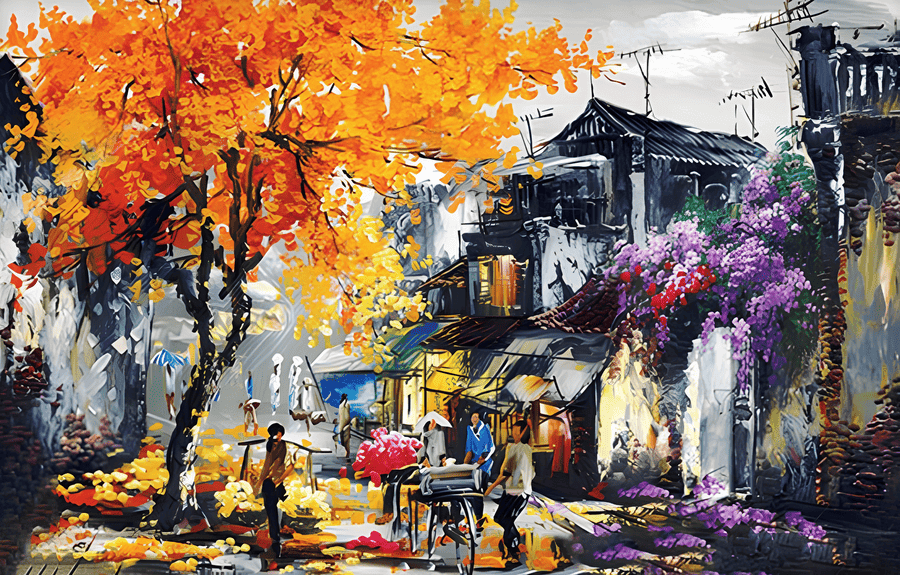 Tranh phố cổ hà nội tranh phương nguyên