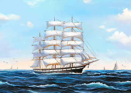 Tranh vẽ sơn dầu thuận buồm xuôi gió