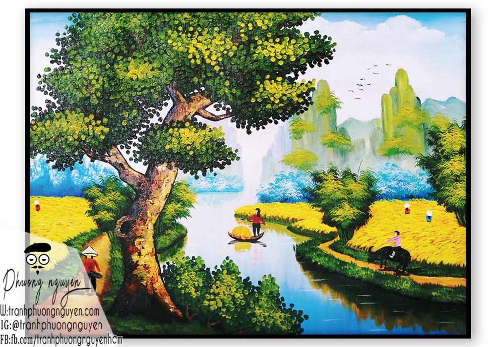 Bộ sưu tập tranh phong cảnh làng quê đơn giản - Tranh Phương Nguyên